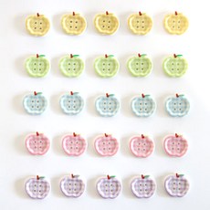 니뜨 큐티 사과 단추 50p 세트 25mm, 혼합색상, 1세트 1세트, 혼합색상