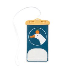 메이크마인 귀여운 동물 일러스트 목걸이형 휴대폰 방수팩, 블루, 1개