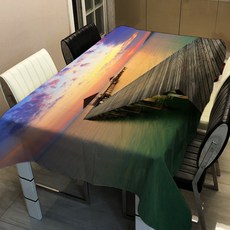 알럽홈 랜드 스케이프 프린팅 스퀘어 홈 테이블 커버, TYPE9, 90 x 90 cm