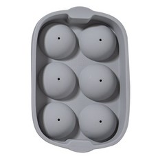Kitchen Factory 6格矽膠圓球製冰盒, 18.5x12.5x5.5公分, 18.5*12.5*5.5cm, 灰色, 1個