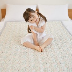 ahtty blanc 兒童人造絲涼感防滑睡墊, 夏季防滑恐龍森林款 150x100公分, 150*100cm, Dino Forest, 1個
