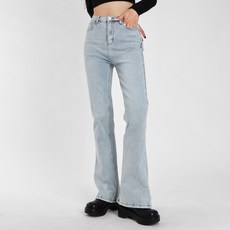 힙앤핏 여성용 허리스판 하이웨스트 롱부츠컷 데님 팬츠
