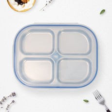 라온누리 웰메이드 올스텐 4구 밀폐 찬통, 블루, 밀폐 찬통 + 뚜껑 블루, 밀폐 찬통 + 뚜껑