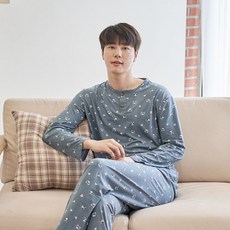 도씨 남성용 피치기모 훌라펫 잠옷 긴팔 상하의 세트