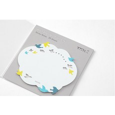 日本MIDORI鳥兒造型便條紙 20張入 可愛留言備忘錄 辦公學習記事, 鳥兒, 1本
