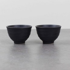 달소금 도자기 소주잔 전통주잔 골뱅이술잔, 블랙, 2개 블랙, 2개