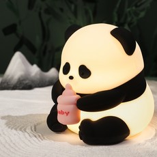 LED 인테리어 수면 취침 아기판다 실리콘 무드등, 혼합색상