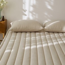 Maatila Choux Cream系列 膨鬆超細纖維鬆緊帶式床墊 雙人(150*200cm) 杏色, 雙人 150*200cm