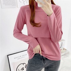 에스텔라 임산부 솔리드 컬러 너틀넥 티셔츠