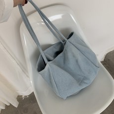 스타 데님 톤 심플 쇼퍼백