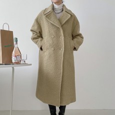 슈가펀 여성용 힐리아 부클 롱 울 코트