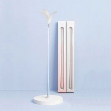  퓨리테일 고양이 플라밍고 깃털 낚시대 장난감 3종 세트, 블루, 핑크, 그레이, 1세트 