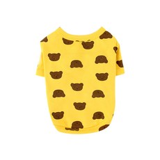 도그아이 강아지 베어베어 티셔츠, 옐로우