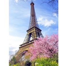 알로데 파리 에펠탑 풍경 장식 보석십자수 DIY 키트 30 x 40 cm, NO 08, 1세트