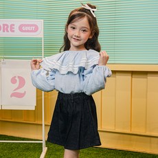Bebezoo 女童款盛開的大領子雪紡衫