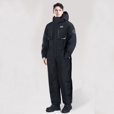 摩托車手冰盾冬季太空服, 黑色