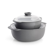 Simple Icon Mono智能蒸鍋套裝, 灰色, 1200毫升+550毫升, 大1.2L + 中550ml, 1組