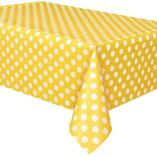 BETWEEN廚房用品 黃色圓點餐桌布 L 137*274cm, 1個, 1個