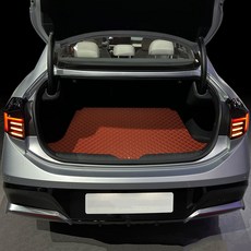 GMZ MOTORS 車用3D絎縫皮革後車箱墊, 現代索納塔 The Edge 2023~(汽油), 棕色