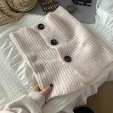 MA 컬러 니트 블랙 버튼 넥워머
