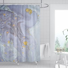 마켓에이 골드마블링 욕실 샤워커튼 TYPE13 150 x 180 cm, 1개, 골드계열
