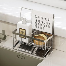 로지 지아 스테인레스 물빠짐 싱크대 수세미 거치대, 지아수세미거치대-단일색상, 1개 지아수세미거치대-단일색상, 1개입
