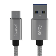 요이치 웨이크 USB 3.1 Gan1 C to A 타입 고속충전케이블, 메탈, 1개