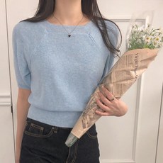 스퀘어반팔니트