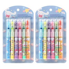 Sanrio 三麗鷗 Spenggle 6色螢光筆, 2組, 肉桂卷 藍色