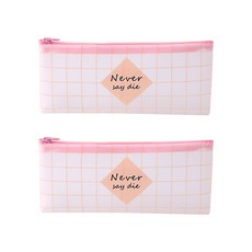 힘을 내요 슈퍼파워 핑크 격자 영어 레터링 파우치 2p