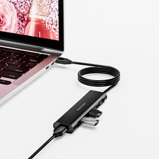 베이직기어 4포트 무전원 멀티포트 USB 3.0 허브, 블랙 - 이미지 4