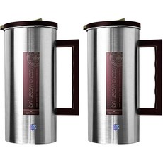 퀸센스 스텐 심플 손잡이 물병 2개, 혼합색상, 1.6L