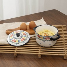 메종오브제 프라카 폴란드풍 도자기 핸들 계란찜기, 마가렛, 1개