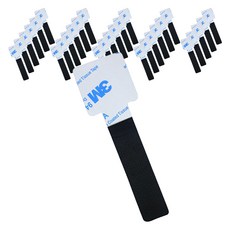 메이크마인 다용도 전선 케이블 정리 클립 벨크로, 블랙, 30개