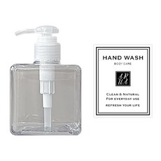 ARUA 浴室廚房分配器一般壓頭 250ml+洗手乳貼紙, 透明, 1組