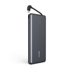 앤커 파워코어 플러스 10000 Pro 보조배터리 라이트닝 케이블 빌트인 아이폰용, A1233, SPACE GRAY