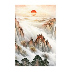 帶來好運的夕陽東洋畫, 棕+白+灰+紅+黑