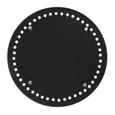 brandyarn 圓形包底1號，附水桶腳釘，PU合成皮革金屬，黑色, 1個