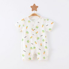 스타도어 소프트 순면 풀스냅 반팔 롬퍼