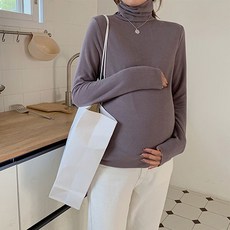 에스텔라 임산부 하이넥 벨벳 패션 상의