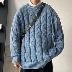 남자꽈배기니트
