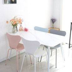 참갤러리 1200 4인용 세라믹 식탁세트 직사각 테이블 + 루나 의자 4p 방문설치, 무광마블 화이트