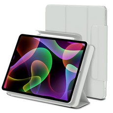 신지모루 마그네틱 폴리오 펜슬 커버 태블릿PC 케이스, 웜 그레이