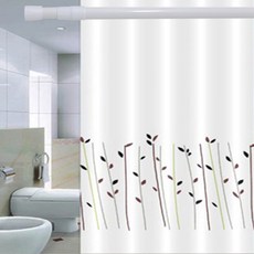 SUNDECO 防水浴簾組 野花款 1入+窗簾環 12入+伸縮桿(105~190cm), 1組, 伸縮桿 105-190cm