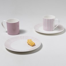 HANKOOK CHINAWARE Cozy零食餐具組 4入, 1組, 2 個馬克杯 + 2 個盤子 21cm 2p, 粉色