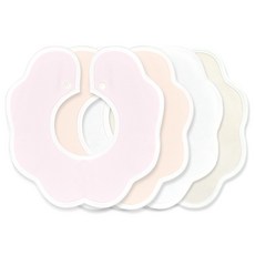 이름나라 롤링 턱받이 세트 A-5, 핑크, 살구, 아이보리, 베이지