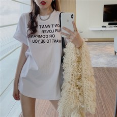 하이어리 여성용 레터링 데일리 반팔티