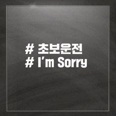 해시태그 차량용 스티커, 초보 I m Sorry, 1개