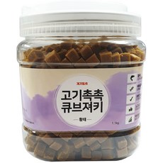 개기월식 고기촉촉 큐브져키 강아지 간식, 황태, 1.1kg, 1개 - 강아지간식말랑큐브