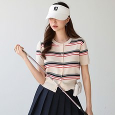 Pippin 女款條紋短袖針織開襟衫 22587
